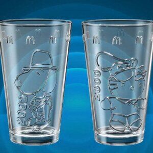 McDonald's Collector's Hello Kitty X Snoopy Glass cup
